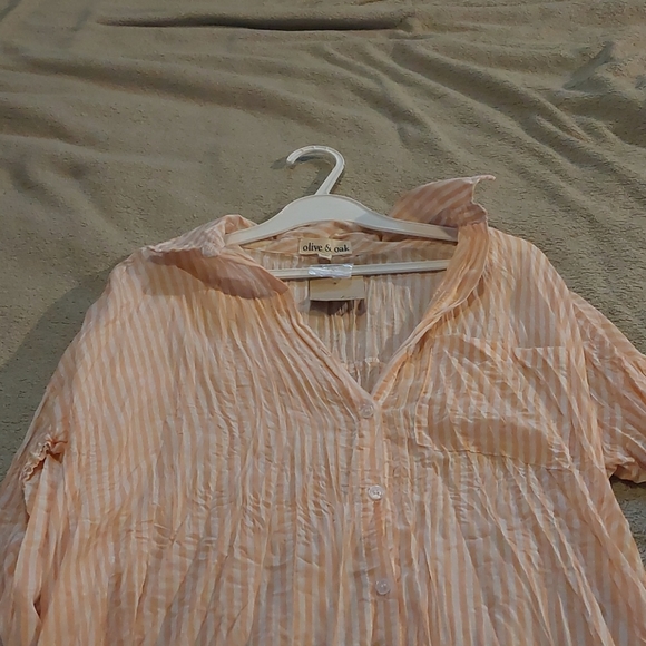 Striped olive &oak button up shirt - Picture 2 of 2